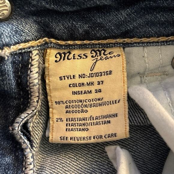 Miss Me Size 27 Skinny Jeans Bling Jewels Style JD103752 Low Rise Y2K - Picture 6 of 7